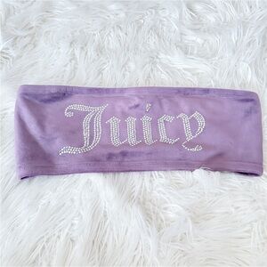 Juicy Couture Velour Rhinestone Bandeau Purple